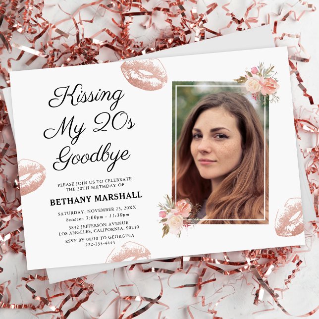 Invitation Kissing My 20s Goodbye 30th Birthday Party (Créateur téléchargé)