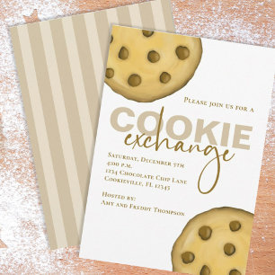 Invitation Kit Cute Whimsical Striped Cookie aux pépites de c