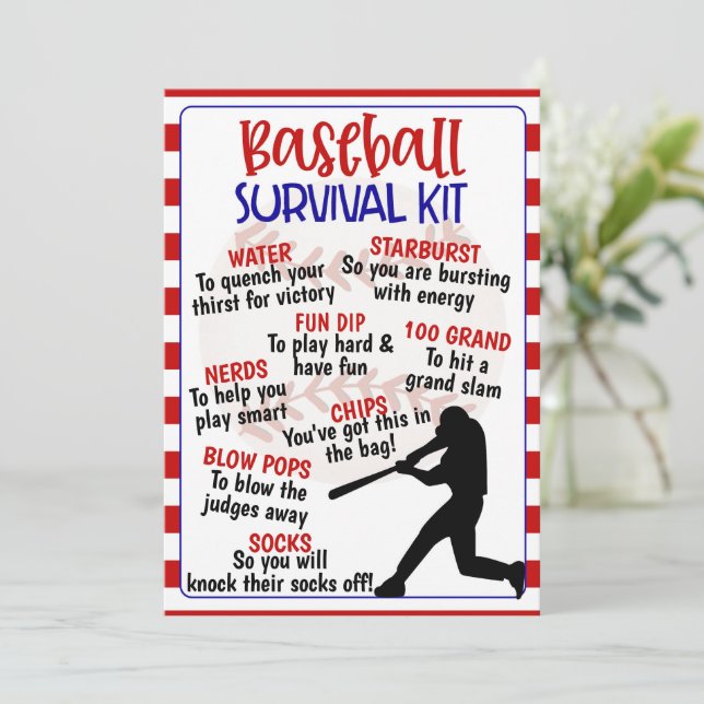Invitation Kit de survie au baseball (Debout devant)