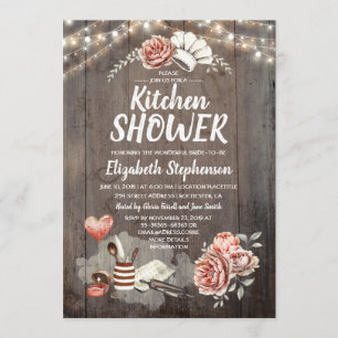 Invitation Kitchen Shower - Rustic Country Fête de l'mariée