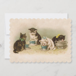 Invitation Kittens à l'invitation de Tea Party