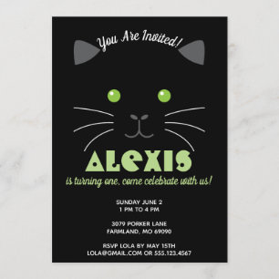 Invitation Kitty font face à l'invitation de photo de fête