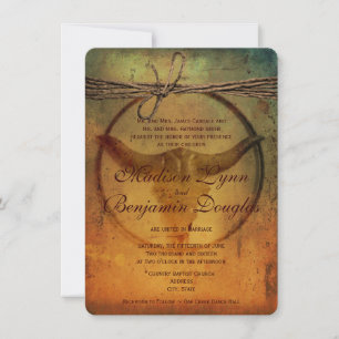 Invitation Klaxons de Taureau rustiques de pays épousant des