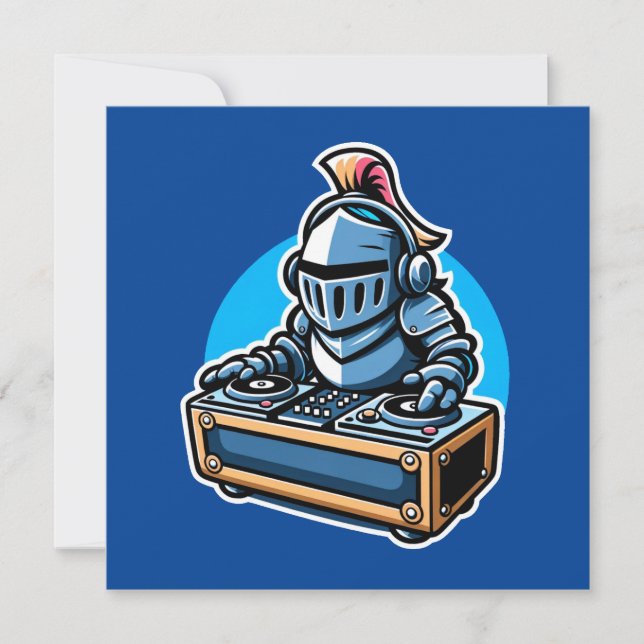 Invitation Knight Turntablist - DJ Medieval DJ Design (Devant)