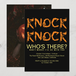 Invitation Knock Qui est là Photo Halloween Party Invi