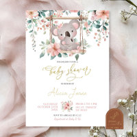 Koala australien fille bébé eucalyptus floral rose