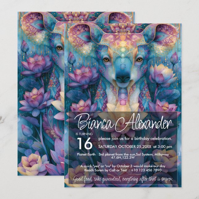 Invitation Koala Bear | Conception d'amant d'animaux colorés (Devant / Derrière)