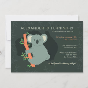 Invitation Koala Bear fête d'anniversaire