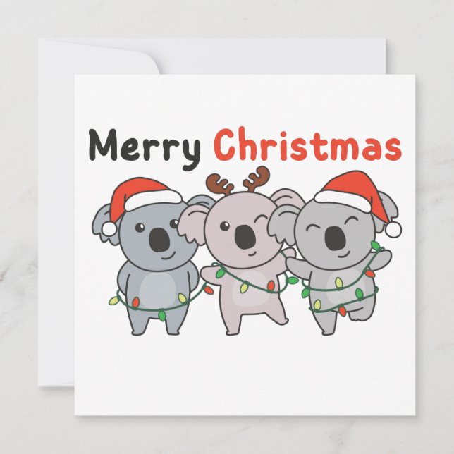 Invitation Koala Christmas Animaux Koalas Joyeux Noël Inv (Devant)