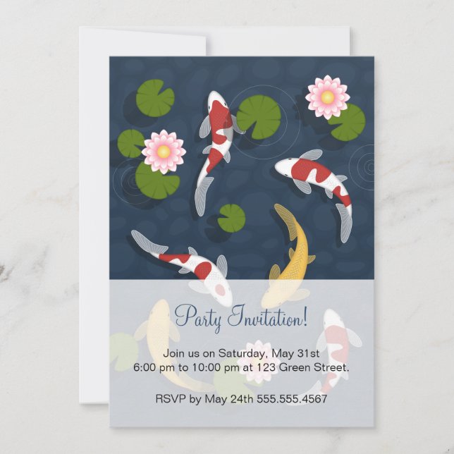 Invitation Koi Fish Pond (Devant)