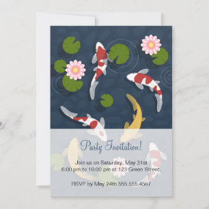 Invitation Koi Fish Pond