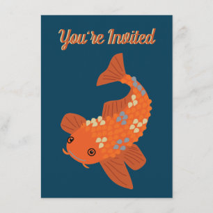 Invitation Koi Goldfish Ornamental Fish Pond Party