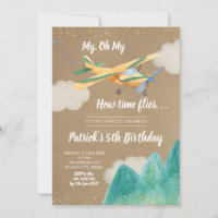 Kraft Papier Avion Boy Anniversaire Fête Invitatio