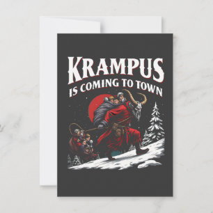 Invitation Krampus arrive à Town Krampus Noël