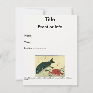 Invitation Kurodai & Akadai - Impression de poisson japonais 