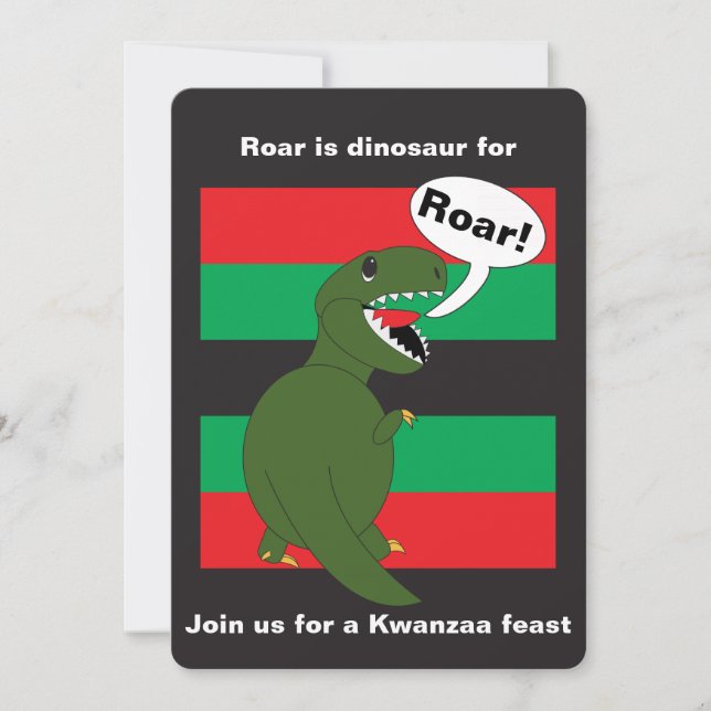 Invitation Kwanzaa Tyrannosaurus Rex Personnalisé (Devant)