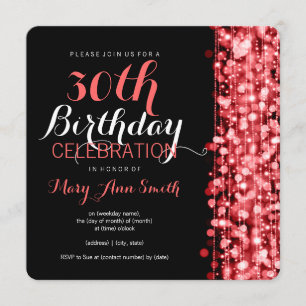 Invitation La 30ème fête d'anniversaire élégante miroite