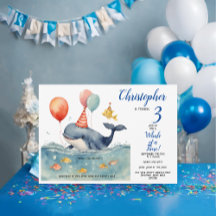 La baleine d'un garçon du temps Anniversaire