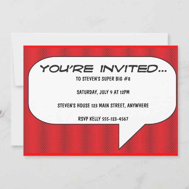 Invitation La bande dessinée exigent l'invitation (Devant)