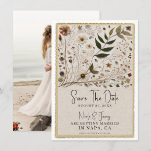 Invitation La beauté de la nature Fleurs botaniques & Mariage