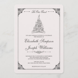 Invitation La beauté et la bête  Mariage du château de Fairy 