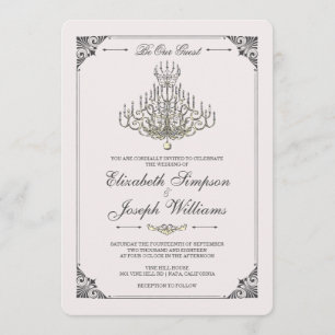Invitation La beauté et la bête  Mariage du lustre de fée