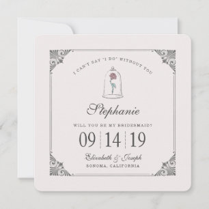 Invitation La beauté et la bête   Rose enchanté - Bridesmaid