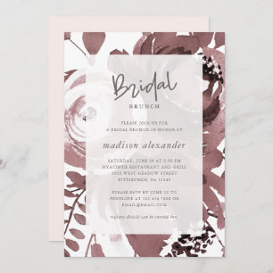 Invitation La belle couleur rose florale rougissent brunch