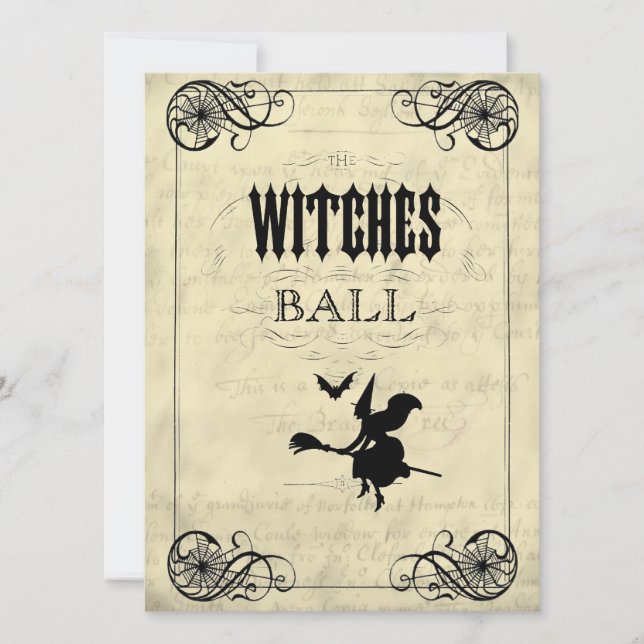 Invitation La boule Halloween de sorcières (Devant)