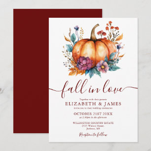 Invitation La Bourgogne Rustique Tombe Dans L'Amour Citrouill