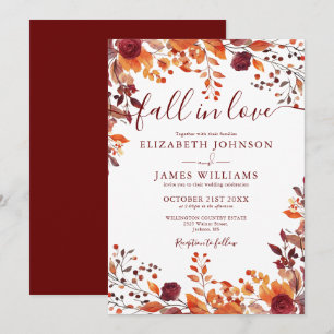 Invitation La Bourgogne Rustique Tombe En Amour Automne Flora