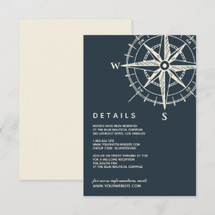 Invitation La boussole bleue Détails de l'invité Mariage
