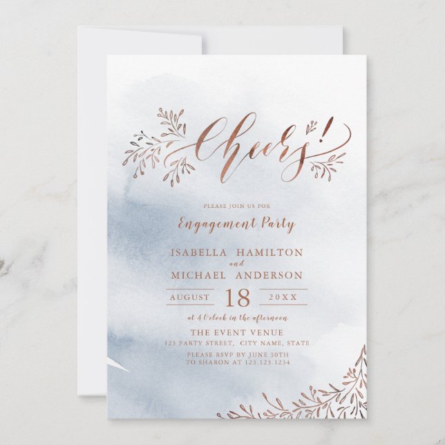 Invitation La calligraphie florale rustique encourage la fête (Devant)