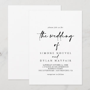 Invitation La Calligraphie Moderne Mariage Élégant De