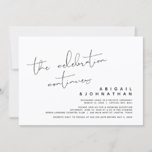 Invitation La Célébration Continue, Mariage Elopement