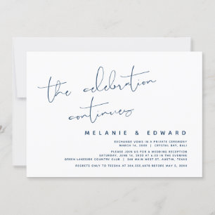 Invitation La Célébration Continue, Mariage Elopement Invit