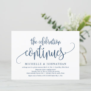 Invitation La Célébration Continue, Mariage Intime Fête