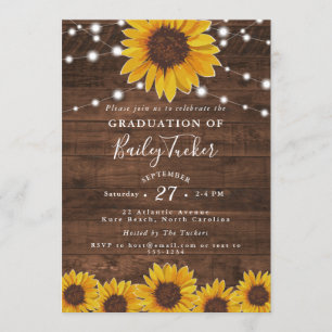 Invitation La chaîne de tournesol illumine la graduation rust