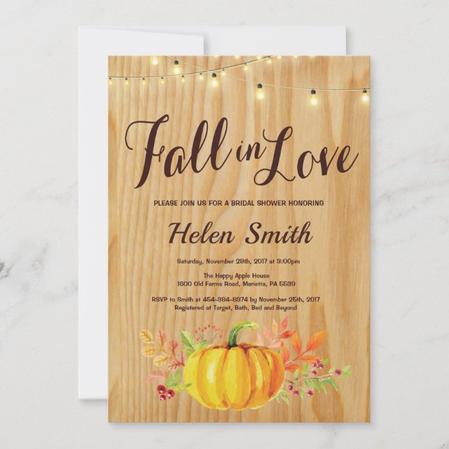 Invitation La Chaîne Rustique D'Automne Lève L'Invitation À L (Devant)