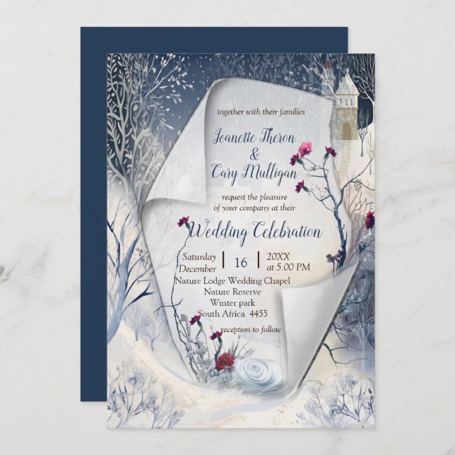 Invitation La chaleur du soleil en hiver (Devant / Derrière)