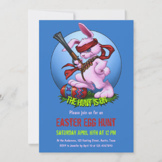 Invitation La chasse aux oeufs de Pâques est sur le lapin amu