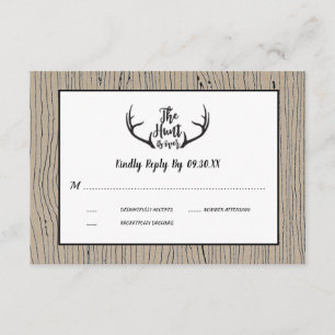 Invitation "La chasse est terminée" Rustique Antler Mariage e