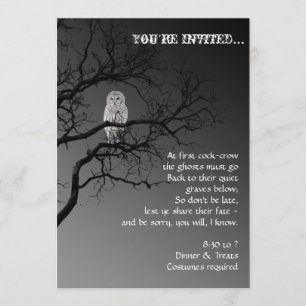 Invitation La Chouette d'Halloween à l'effigie d'une fête d'a