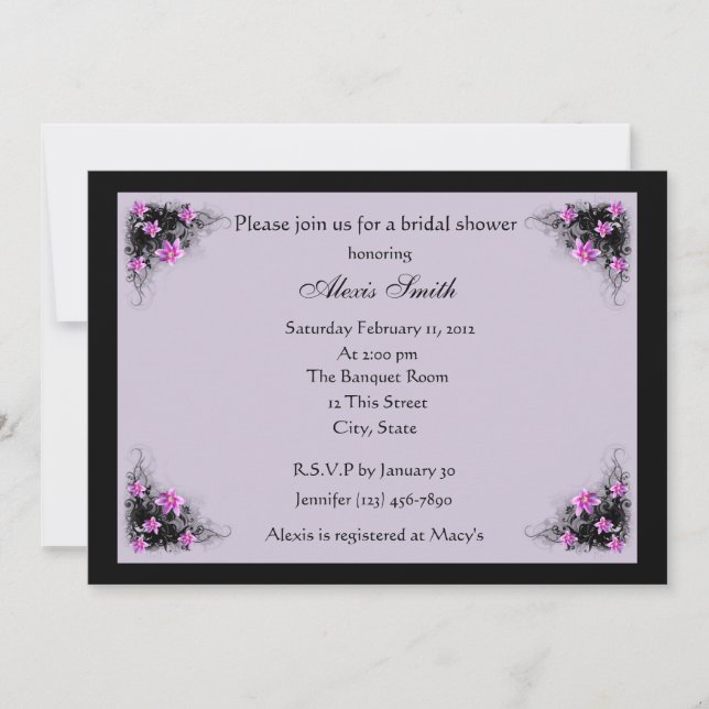 Invitation La clématite fleurit l'invitation nuptiale de (Devant)