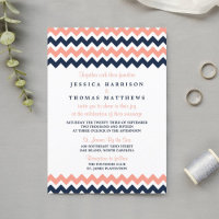 La collection Mariage moderne Chevron - Rose & Nav