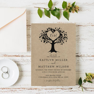 Invitation La collection Rustic Heart Tree Mariage