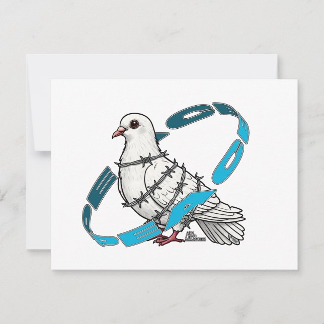 Invitation La colombe de la paix dans Barbed Wire Embrace (Devant)