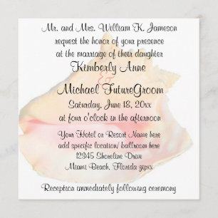 Invitation La conque Shell échouent le mariage de thème