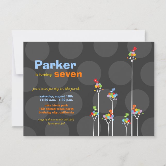 Invitation La couleur lunatique pointille anniversaire (Devant)