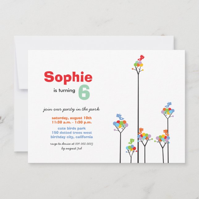 Invitation La couleur lunatique pointille anniversaire (Devant)